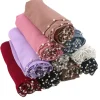perles élégantes turban islamique perles en mousseline de soie style ethnique écharpe pashmina mince malaisie foulard femmes