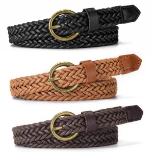 Ceinture bohème tressée en corde de cire pour femmes, gothique, Vintage, accessoires pour robe en jean, ceinture à la mode, Design Simple, boucle ardillon