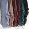 volants extra long 2 couches en mousseline de soie khimar, écharpe hijab pour femmes musulmanes douces, vêtements islamiques dubai turk, foulard, ramadan eid