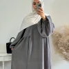 robe musulmane décontractée à grande balançoire, robes simples à manches longues pour dames, abayas du moyen orient, caftan islamique de dubaï et de turquie