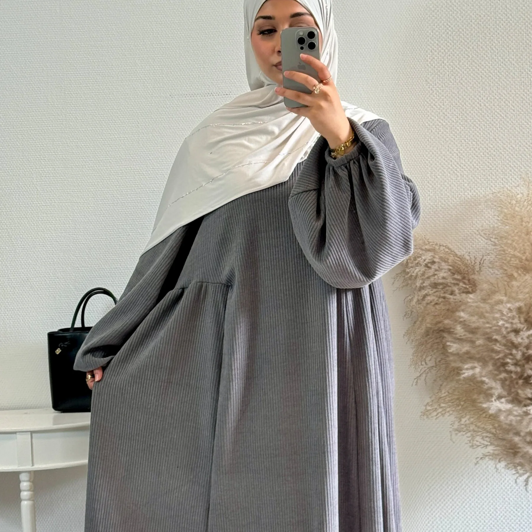 robe musulmane décontractée à grande balançoire, robes simples à manches longues pour dames, abayas du moyen orient, caftan islamique de dubaï et de turquie
