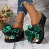 talon compensé avec nœud chaussons pour femmes et sandales pour dames chaussures de conceptions supérieures en vente décontracté 2025 diapositives tendance chaussures de haute qualité