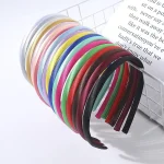 10mm Satin bandeau femmes filles tissu couvert résine bandeaux en plastique bandeaux enfants bandes élastiques cheveux accessoires cheveux cerceau
