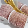 1 mètre/2 mètres plaqué or en laiton rose cristal perles de verre bijoux collier chaîne pour bricolage femmes fabrication de bijoux résultats de fourniture