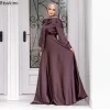 robe élégante en satin pour femmes, mode musulmane, abaya, hijab, dubaï, turquie, robes de soirée, caftan arabe, vêtements islamiques féminins