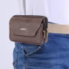 sac ceinture en cuir pour hommes, mode décontractée, fentes pour cartes de crédit, pince à billets multifonctionnelle pour voyage, marche, course, randonnée, cyclisme