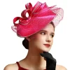 Chapeau fascinateur en tissu satiné de luxe pour femmes, chapeau d&rsquo;église, courses Ascot, Derby, fête à thème, bandeau de mariée, offre spéciale