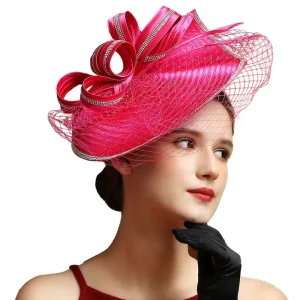 Chapeau fascinateur en tissu satiné de luxe pour femmes, chapeau d&rsquo;église, courses Ascot, Derby, fête à thème, bandeau de mariée, offre spéciale