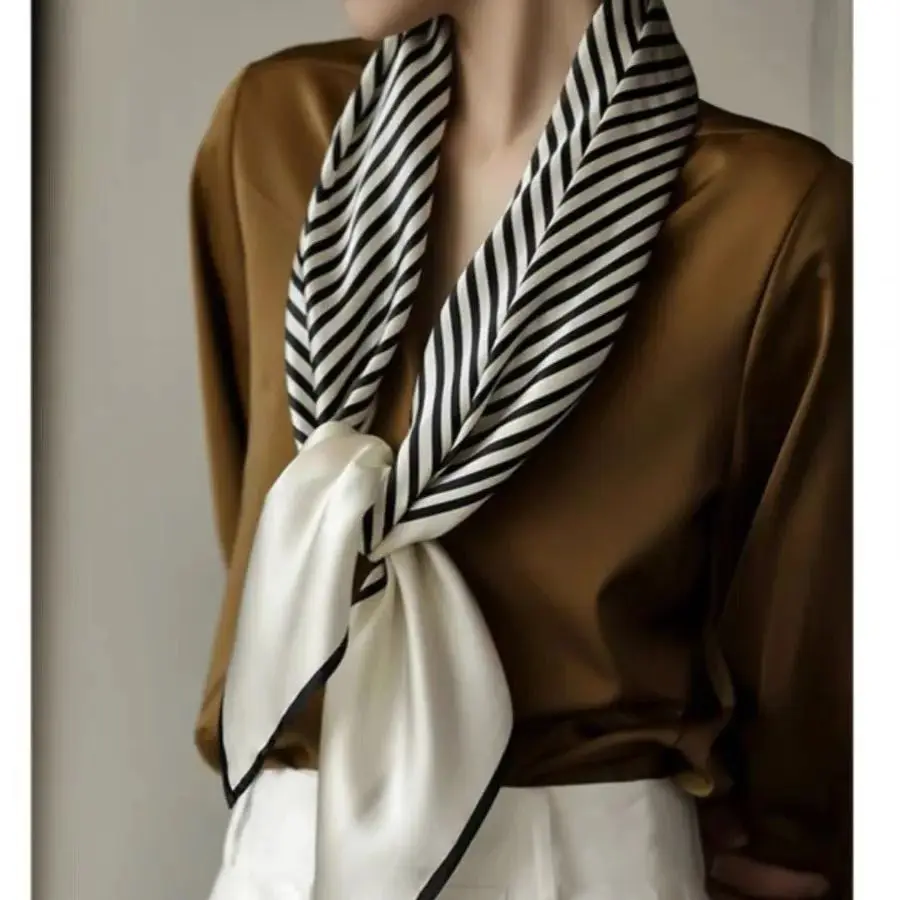 Luxury2024Square foulard en soie pour femmes 90*90Hijab bandes de cheveux foulard femme Satin châle ruban bandeau enveloppes de mode Luxury2024Square foulard en soie pour femmes 90*90Hijab bandes de cheveux foulard femme Satin châle ruban bandeau enveloppes de mode