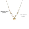 joclassic collier pendentif coeur de pêche lisse pour femme, perle d'eau douce, agate, acier inoxydable, clavicule simple exquise, bijoux