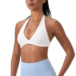 Soutien-gorge de sport de Yoga pour femmes, col licou, Design élégant au dos, soutien-gorge de gymnastique Sexy pour la course, le Fitness