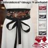 ceinture brodée de style japonais pour femmes, style ethnique, kimono hanfu, décor de robe, ceinture de taille haori obi yukata, corset