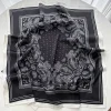 foulard carré de luxe pour femmes dames hijab 70*70cm élégant foulard bandanas tache douce fausse soie foulards châle chaînes
