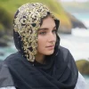 Étincelle miroitant or paillettes femmes doux en mousseline de soie perlée longue hijab écharpe châle mode musulman hijab tête enveloppement foulards