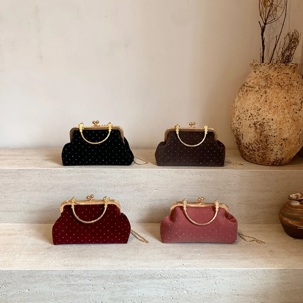design de luxe femmes soirée pochette sac à main dîner fête dames petit sac à bandoulière à pince sacs à main rétro femme chaîne sac à bandoulière