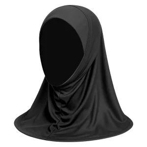 Foulard islamique de couleur unie |   Protection du cou long |   Hijab de protection solaire avec voile pour le visage