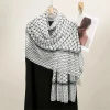 Foulard Keffiyel imprimé à carreaux doux, écharpe Hijab longue et fine en mousseline de soie, châles et enveloppes de protection solaire, foulard islamique quotidien