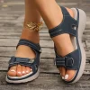summer new women's sport sandals thick sole shoes platform lightweight plus size casual comfortable fish mouth sandals