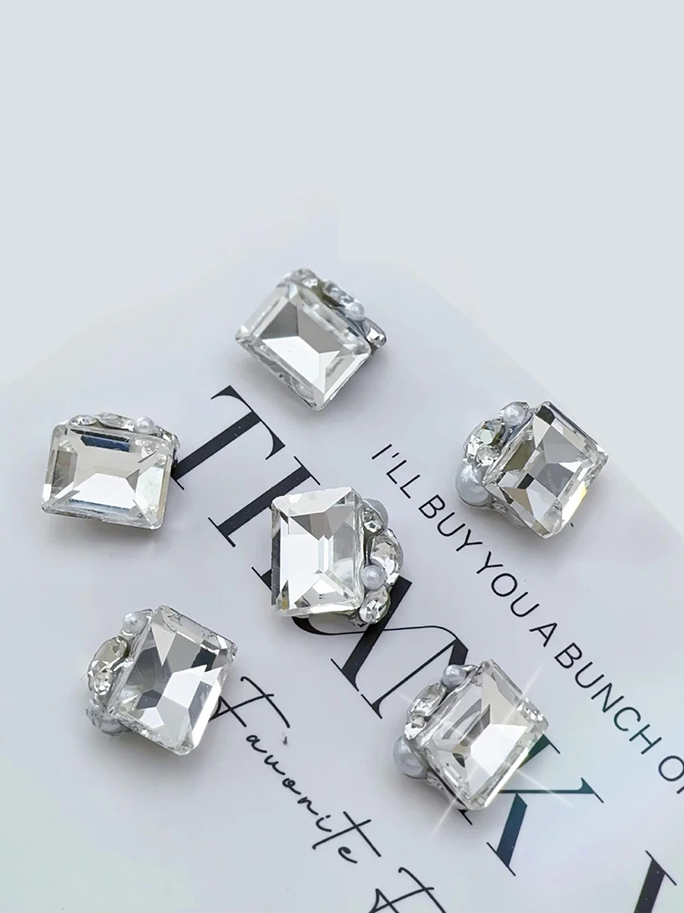 strass empilables en forme de cœur et irréguliers, 5 pièces, décoration pour nail art, diy