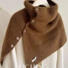 Écharpe cape rétro à la mode pour femmes, protection du cou et des épaules, châle chaud tricoté, automne et hiver