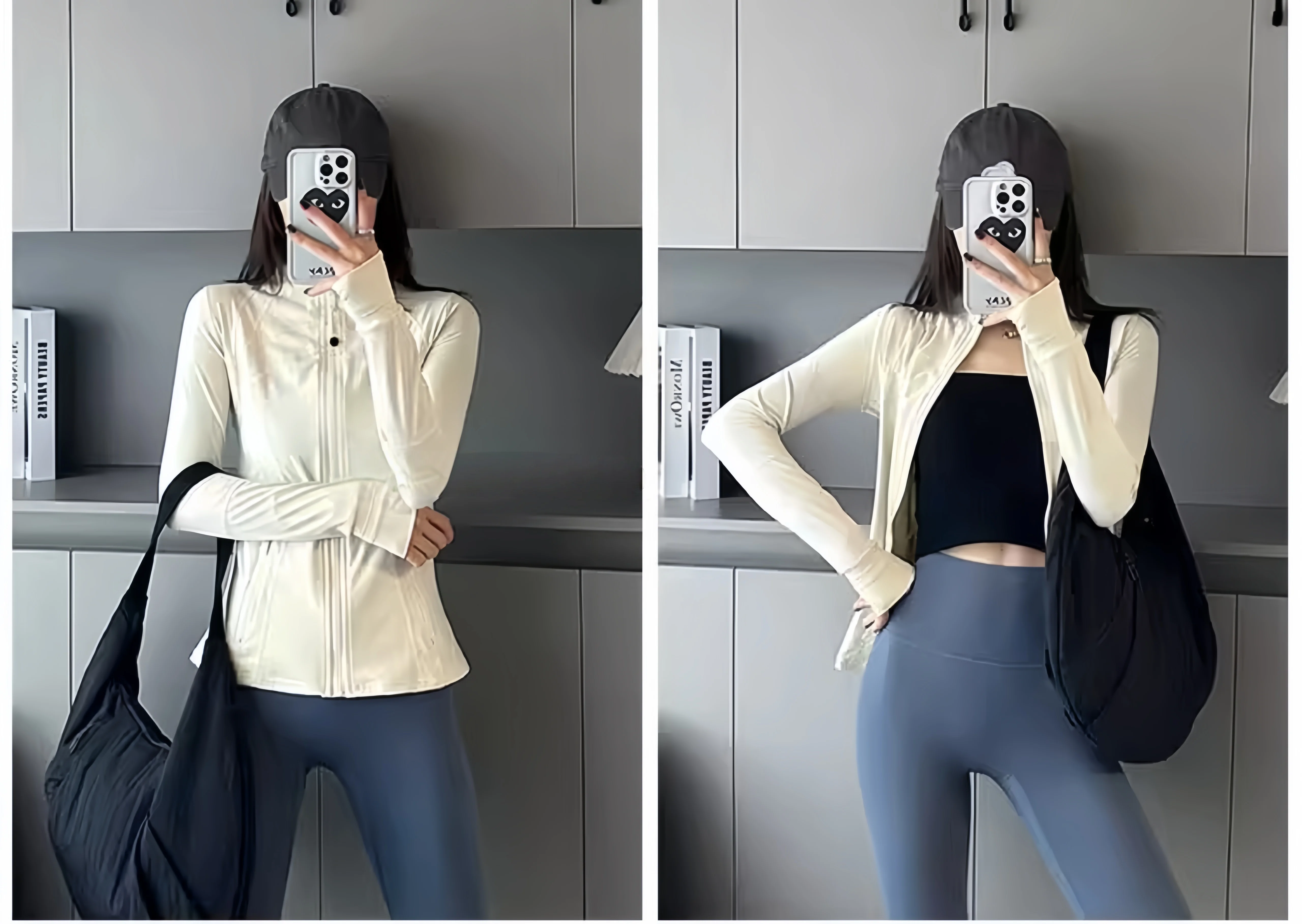 Une veste cardigan d'extérieur classique pour femme avec un col montant pour les amateurs de fitness en automne et en hiver