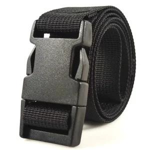 Ceinture tressée en Nylon réglable à la mode, Design de marque de luxe, ceinture de taille à fermeture en plastique pour loisirs, ceinture décontractée à boucle en plastique