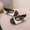 bébé filles ballerines 2025 nouveau automne enfant en bas âge chaussures décontractées avec nœud mignon semelle souple style coréen princesse filles fête appartements ins