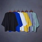 2025 Kimono femmes Haori Yukata femme japonais Kimono Cardigan Cosplay Kawaii chemise douce couleur Pure hommes samouraï vêtements veste