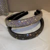 bandeaux brillants en strass, couleur argent, couvre chef en velours pour femmes, accessoires pour cheveux, bijoux cadeaux