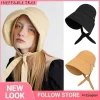 Chapeaux à nœud à large bord pour femmes, chapeau de soleil de plage pliable et Portable pour filles, élégant, casquette Panama réglable