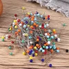 sécurité 100 pièces/ensemble point fixe tête de verre perle aiguilles à coudre épingle à tricoter épingle de sûreté épingles de couture