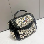 Sac à main fait main pour femme, sacs à main et sac à main de luxe pour femme, sac à bandoulière Messenger, seau noir décontracté, nouveau designer