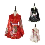 Robe Kimono traditionnelle japonaise pour femmes, Sakura Yukata Haori japonais Kawaii pour filles, Costumes de spectacle sur scène Cosplay Anime
