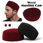 56-58 cm casquettes musulmanes hommes chapeau de prière hiver chaud laine islamique Hijab casquettes arabe Musulman chapeaux casquette vêtements accessoires