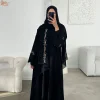 uni 2025 vêtements pour femmes musulmanes nida broderie abaya dubaï cardigan modeste abaya robes pour femmes avec hjiab assorti