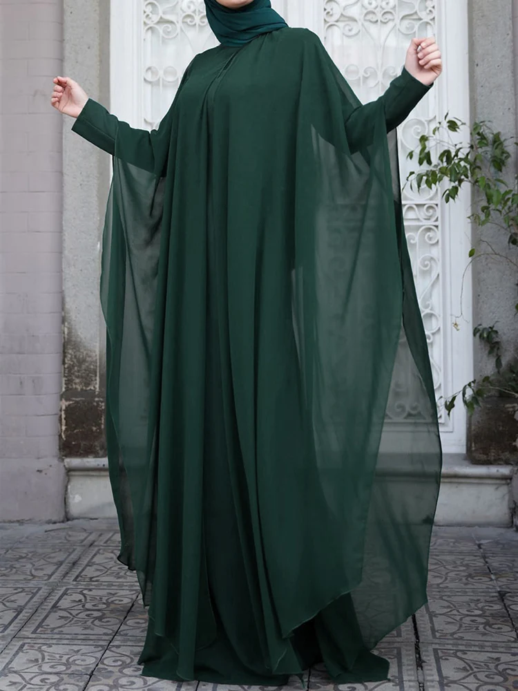 zanzea robe abaya en mousseline de soie pour femme, robes musulmanes eid mubarek, hijab à manches sulf, vêtements isamiques Éducatifs à la mode