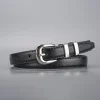 ceinture décorative à boucle argentée pour femmes, en cuir véritable, simple, à la mode, peut correspondre au jean, costume, ceinture de taille, peau de vache à deux couches