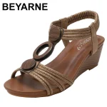 BEYARNE – sandales à semelles compensées pour femmes, style bohème, Vintage, antidérapantes, chaussures romaines décontractées, chaussures de gladiateur à plateforme