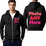 Sweat à capuche unisexe personnalisé à manches longues, manches longues, votre design ici, pulls à manches longues, Streetwear, Design de motifs à la mode