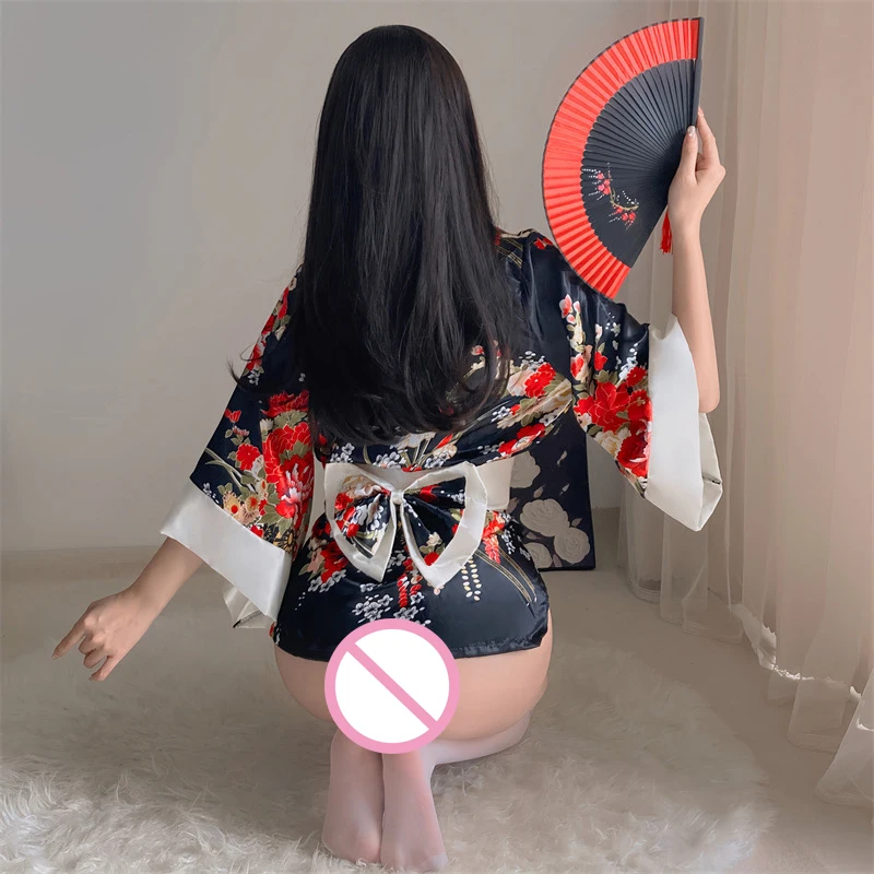 ensemble uniforme kimono érotique, robe kimono geisha, pornographie, chemise de nuit cosplay sexy, pyjama de rajeunissement avec nœud, vêtements de prostitution