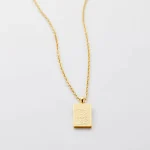 Collier de connaissance pour femmes, plaqué or 18 carats, pendentif en acier inoxydable pur, bijoux arabes musulmans, hypoallergénique, étanche