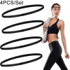 4 pièces bandeau de sport élastique antidérapant noir bandeau de cheveux extensible sport yoga bandeau de course pour femmes filles