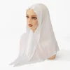 mode coton jersey hijab instantané avec aimant intégré écharpe triangulaire musulman hijab châle femme enveloppes foulard bandeaux