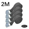 ceinture d'arrimage à boucle 3/4p 2m, sangles de chargement pour voiture, moto, vélo, avec corde de remorquage à boucle en métal, ceinture à cliquet solide pour sac à bagages