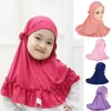 Hijabs pour enfants, écharpe islamique pour filles musulmanes, châle doux et extensible pour enfants de 2 à 7 ans, couvre-chef Turban