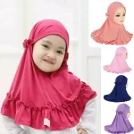 Hijabs pour enfants, écharpe islamique pour filles musulmanes, châle doux et extensible pour enfants de 2 à 7 ans, couvre-chef Turban