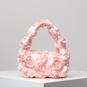 Sac à main rose élégant, sac de dîner pour fête de mariage, petit sac carré doux et mignon, adapté aux cadeaux pour femmes (motif aléatoire)