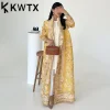 KWTX femmes mode Abaya Vintage imprimé Cardigan conception ample grande taille élégante femme luxe Robe printemps automne modèle