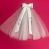 voile de mariée en perles, voile courbé pour enterrement de vie de jeune fille, avec nœud blanc, en tulle, cadeau de fête prénuptiale