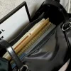 sac sous les bras noir, fourre tout pour étudiants d'affaires, sac à bandoulière en cuir pu, grande capacité, grand sac à main noir de voyage